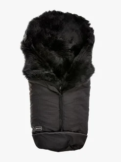 Bozz Køreposer>Lammeskindskørepose Langhåret, Black Melange/Grey