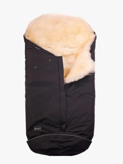 Bozz Køreposer*Lammeskindskørepose Langhåret, Black/White Sort/Hvid