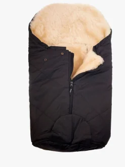 Bozz Køreposer*Lammeskindskørepose Small Klippet, Black/Nature