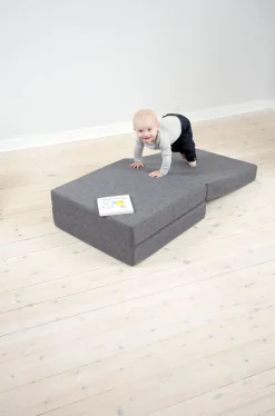 Børn KlipKlap by 3 Fold Single Madras, Mørkegrå