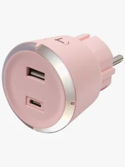 CAPiDi Sikkerhed*USB Oplader / Timer A+C, Pink Lyserød/Hvid