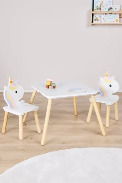 Børn CloudberryCastle Børnemøbler>Cloudberry Castle Bord & Stole, Enhjørning
