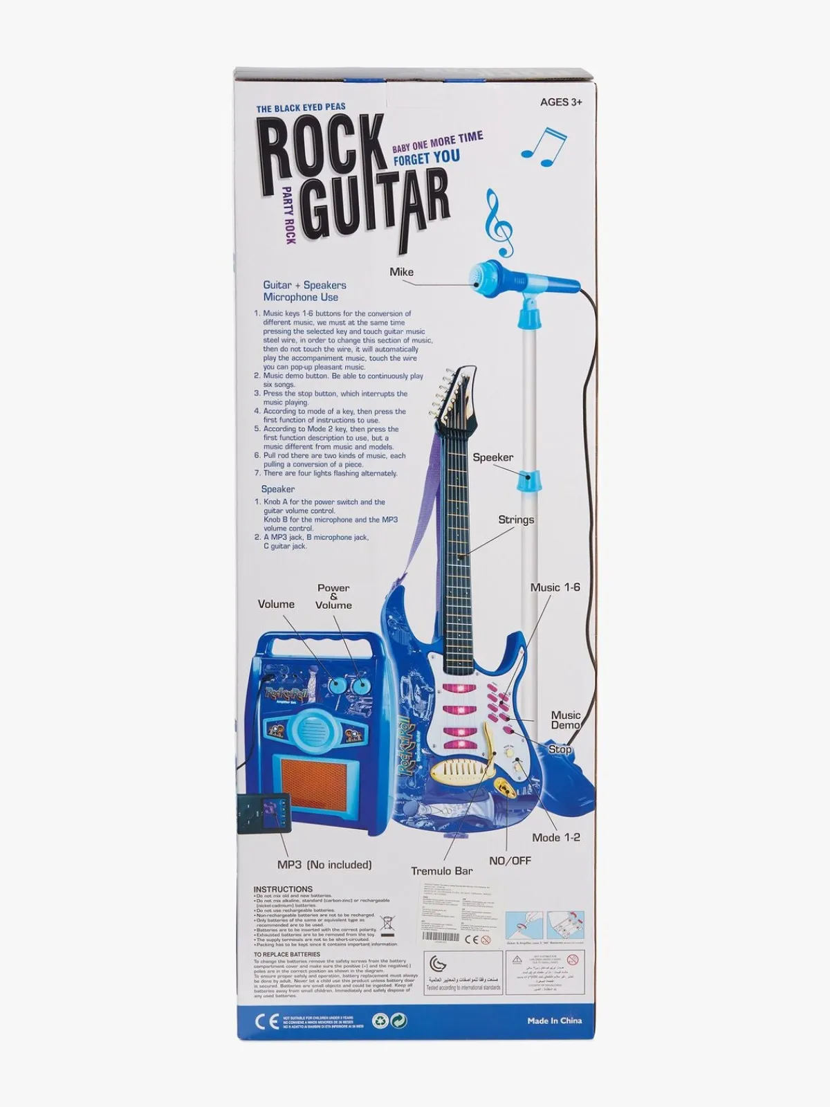 CloudberryCastle Cloudberry Castle Legetøjsguitar med Mikrofon & Højttaler, Blå