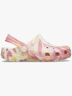 Børn Crocs Classic Glow Marbled Kids Clogs, Daylily/Multi