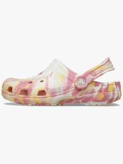 Børn Crocs Classic Glow Marbled Kids Clogs, Daylily/Multi