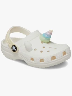 Børn Crocs Hjemmesko></noscript>Classic IAM Rainbow Unicorn Kids Clogs, Chalk