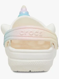 Børn Crocs Hjemmesko></noscript>Classic IAM Rainbow Unicorn Kids Clogs, Chalk