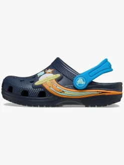 Børn Crocs Classic UFO Lights Kids Clogs, Navy