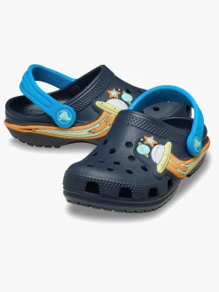 Børn Crocs Classic UFO Lights Kids Clogs, Navy
