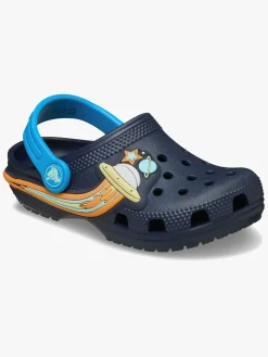 Børn Crocs Classic UFO Lights Kids Clogs, Navy