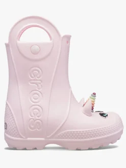 Børn Crocs Gummistøvler>Handle It Kids Unicorn Gummistøvler, Pink Milk