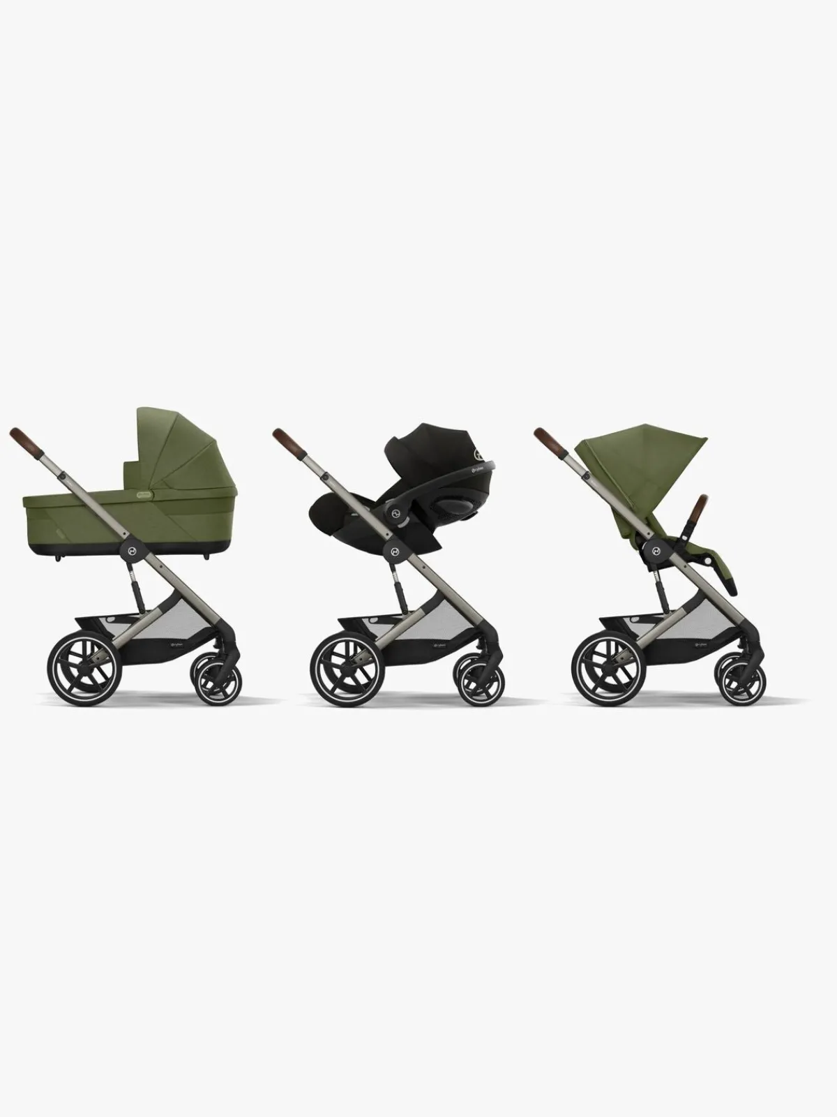 Cybex Klapvogne>BALIOS S Lux Klapvogn, Taupe/Moss Green