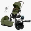 Cybex Duo- & Kombivogne*e-Gazelle S Duovogn inkl. Axkid GOKID Autostol Baby & Base, Moss Green/Taupe