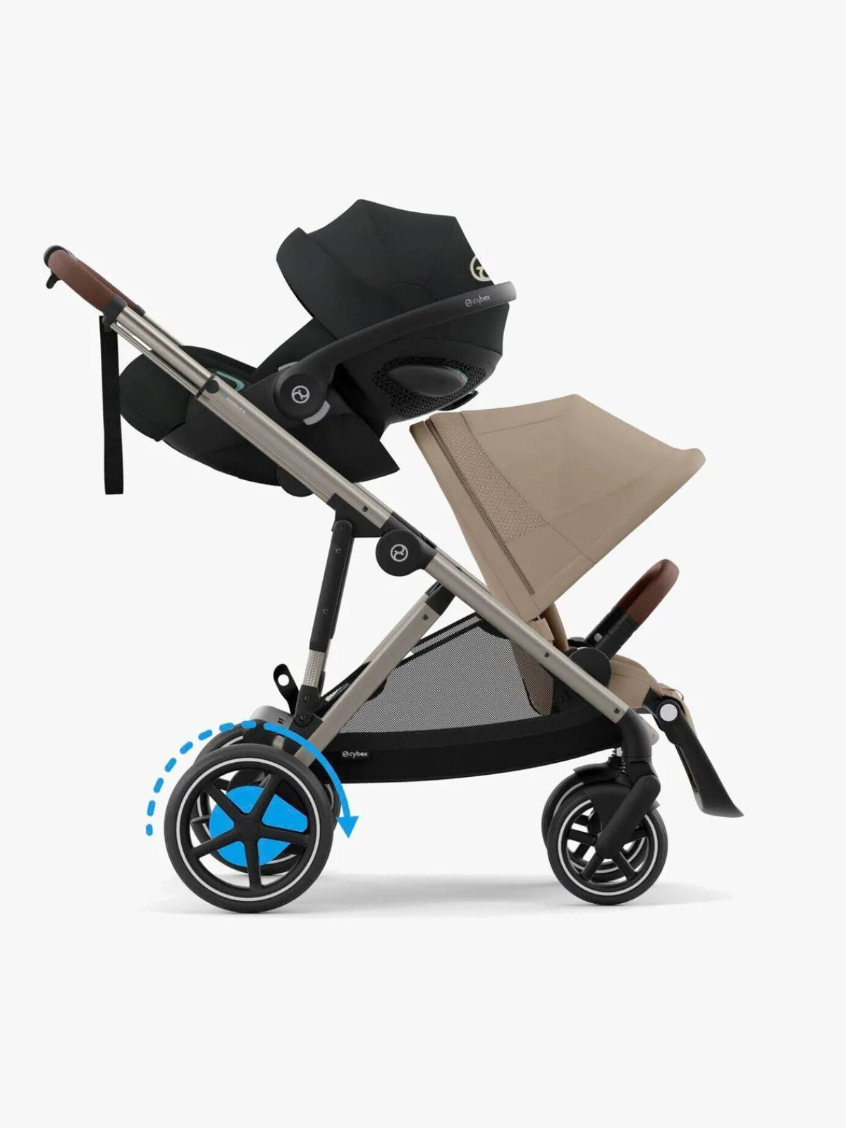 Cybex Klapvogne>e-GAZELLE S Klapvogn, Almond Beige/Taupe