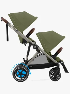 Cybex Søskendevogne*e-Gazelle S Søskendevogn, Moss Green/Taupe