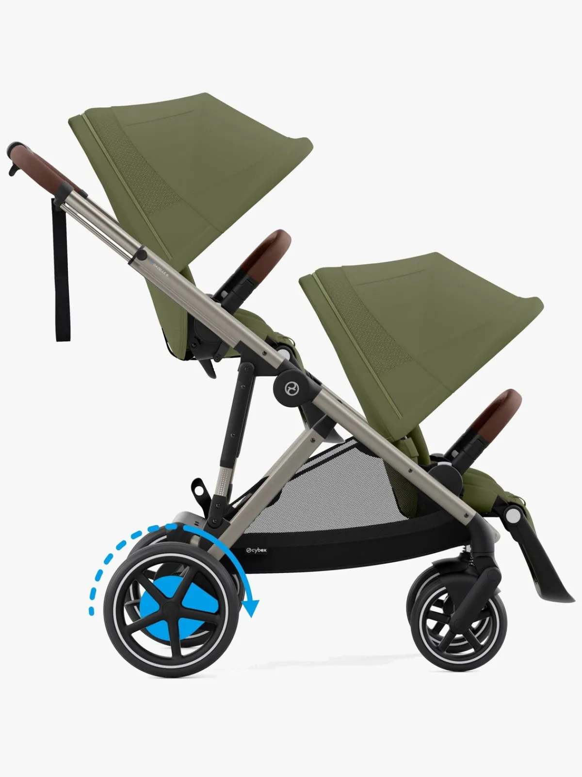 Cybex Søskendevogne*e-Gazelle S Søskendevogn, Moss Green/Taupe
