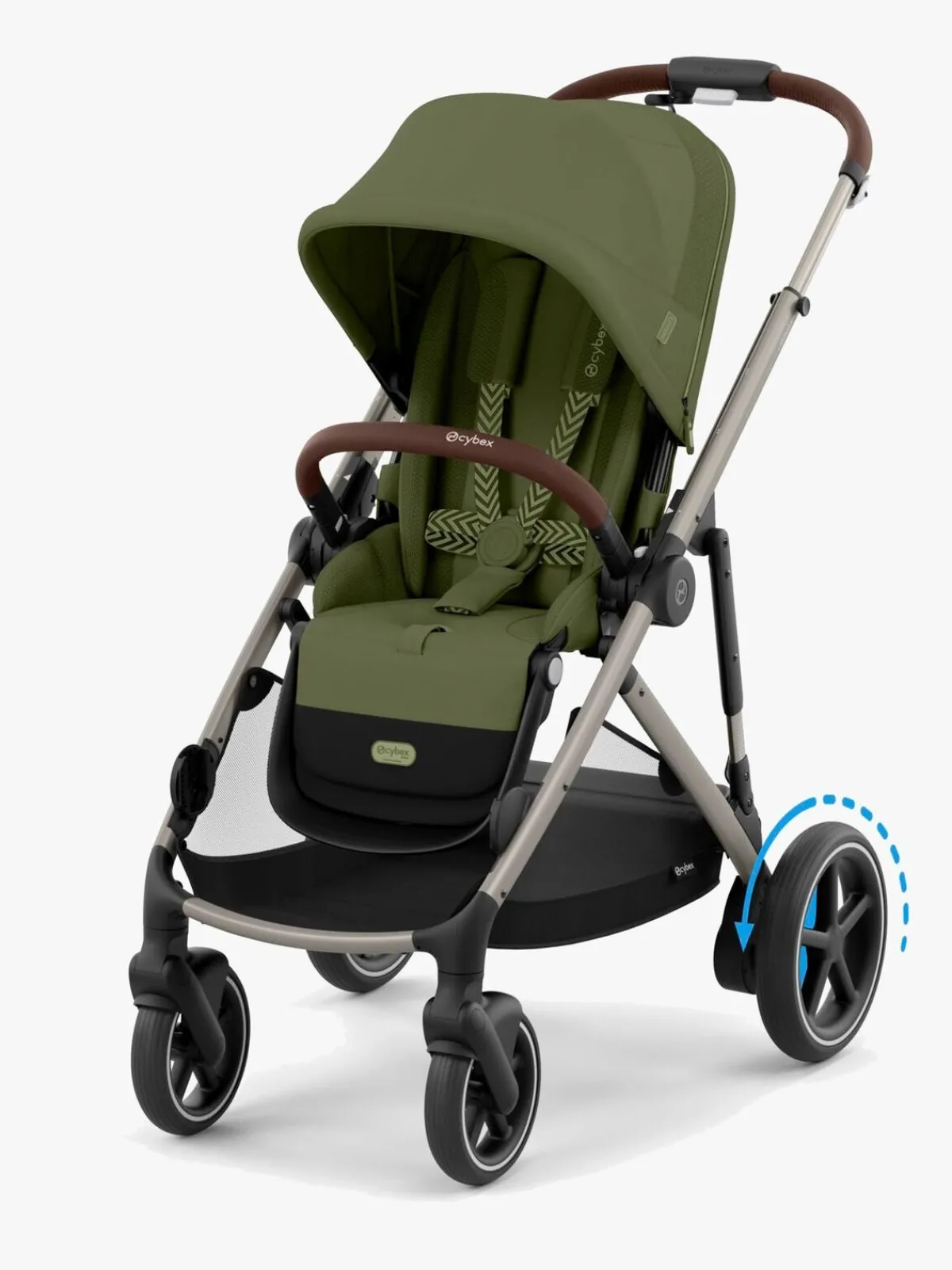 Cybex Søskendevogne*e-Gazelle S Søskendevogn, Moss Green/Taupe