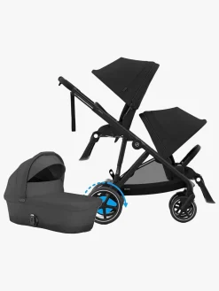 Cybex Søskendevogne*e-Gazelle S Søskendevogn inkl. Liggedel, Moon Black/Black