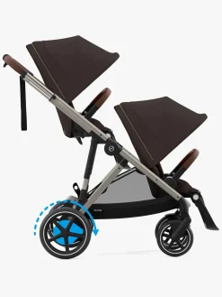 Cybex Søskendevogne*e-Gazelle S Søskendevogn, Chocolate Brown/Taupe