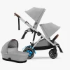 Cybex e-Gazelle S Søskendevogn inkl. Liggedel, Stone Grey/Silver