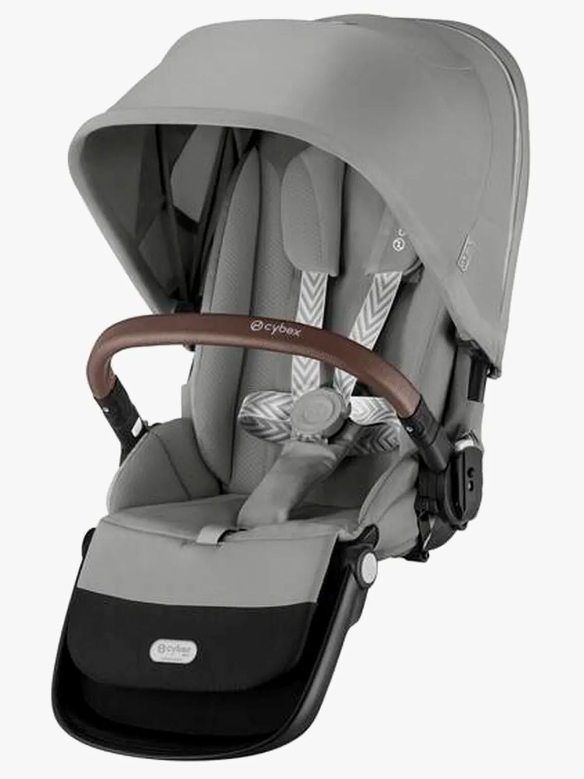 Cybex e-Gazelle S Søskendevogn inkl. Liggedel, Stone Grey/Silver