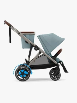 Cybex Søskendevogne></noscript>e-Gazelle S Søskendevogn inkl. Liggedel, Stormy Blue/Taupe
