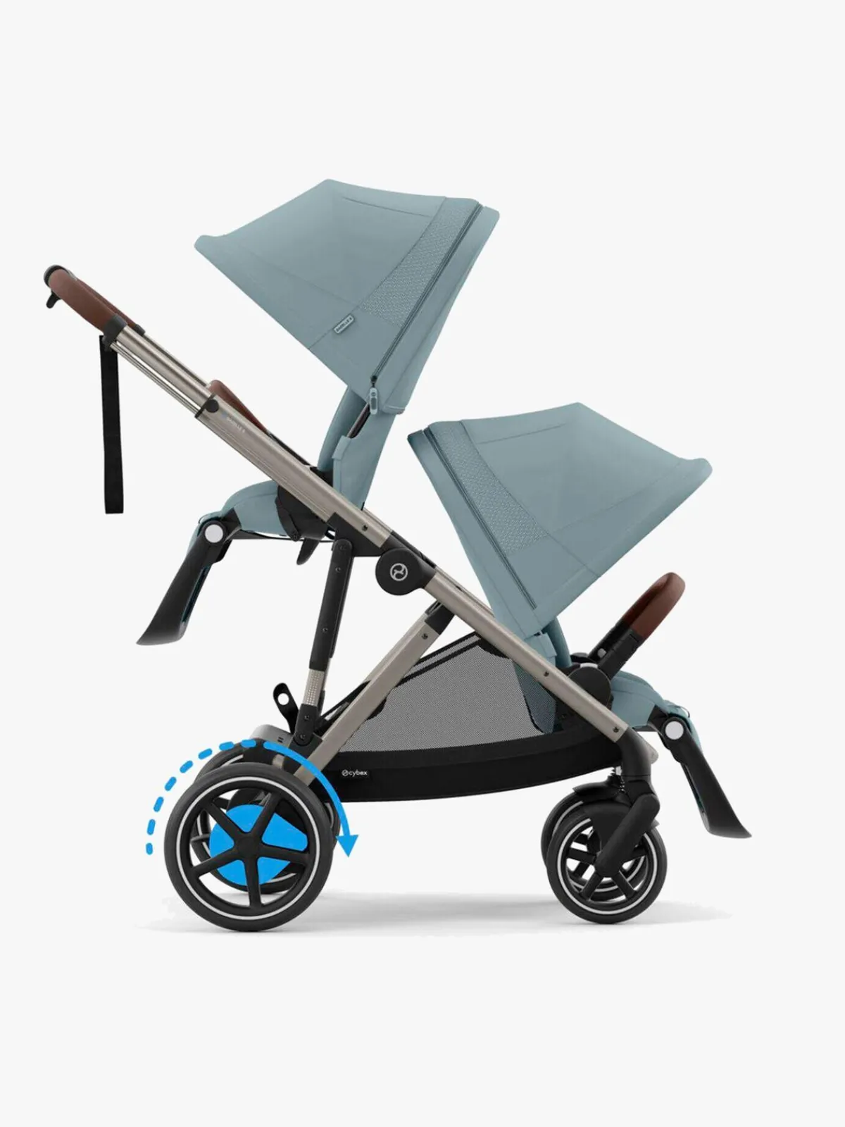Cybex e-Gazelle S Søskendevogn, Stormy Blue/Taupe