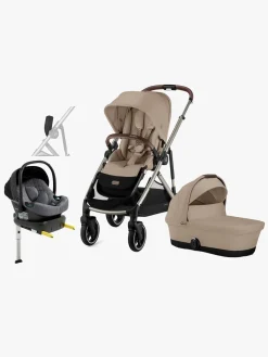 Cybex Vognpakker>GAZELLE S Duovogn inkl. Beemoo Route Autostol Baby & Base, Almond Beige/Mineral Grey