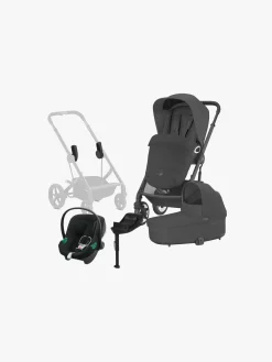 Cybex Vognpakker>TALOS S Lux Duovogn inkl. Aton B2 i-Size Autostol Baby & Base, Moon Black/Black