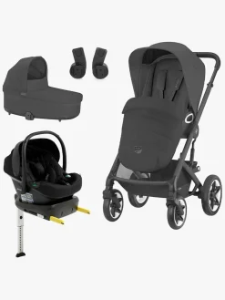 Cybex Vognpakker>TALOS S Lux Duovogn inkl. Beemoo Route i-Size Autostol Baby & ISOFIX Base, Moon Black/Black Stone