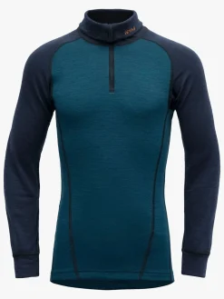 Devold Uldtøj|Overdele*DUO ACTIVE MERINO ZIP NECK Trøje JR, Ink