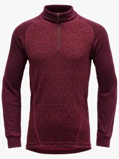 Devold Uldtøj|Overdele*DUO ACTIVE MERINO ZIP NECK Trøje Merinould JR, Port