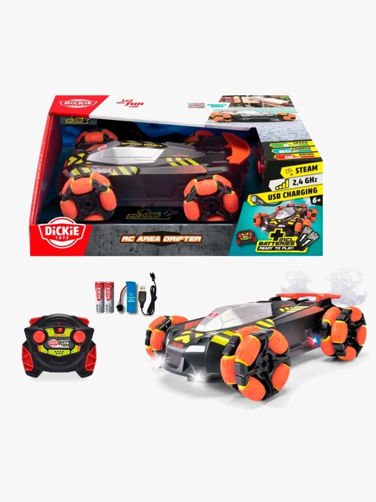 DickieToys Legetøjsbiler & -Fartøjer>Dickie Toys Area Drifter Fjernstyret Bil