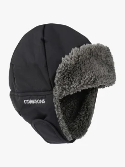 Didriksons Tilbehør|Vintertøj*Biggles Hue, Black Grå/Sort