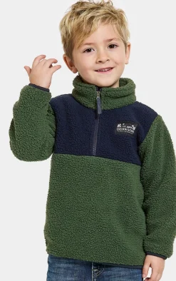 Børn Didriksons Fleecetøj>Gosig Fleecetrøje, Pine Green