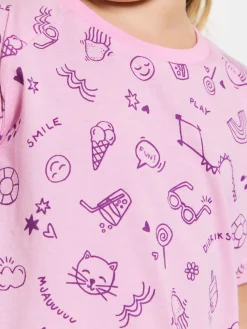 Børn Didriksons Kjoler & Tunikaer></noscript>Smultron Kjole, Doodle Orchid Pink