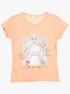 DisneyFrozen Overdele*Disney Frozen T-shirt, Coral Orange/Flerfarvet