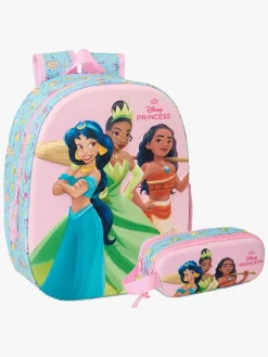 Børn DisneyPrincess Tasker>Disney Princess 3D Rygsæk 8,5L & Penalhus, Blå/Pink