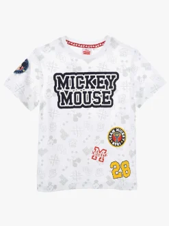 Børn DisneyMussePigg Disney T-Shirt Mickey Mouse, Hvid