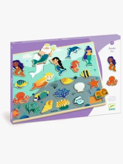 Djeco Spil & Puslespil*Træpuslespil Sea 22 Brikker Blå/Orange/Gul