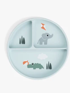 DoneByDeer Done By Deer Playground Stick & Stay  Opdelt Silikonetallerken, Blue