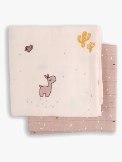 DoneByDeer Stofbleer, Nusseklude & Babytæpper*Done By Deer Stofble Lalee 2-pak, Powder Lyserød