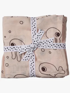 DoneByDeer Stofbleer, Nusseklude & Babytæpper*Done By Deer Stofble Sea Friends 120x120 2-pak, Powder Lyserød
