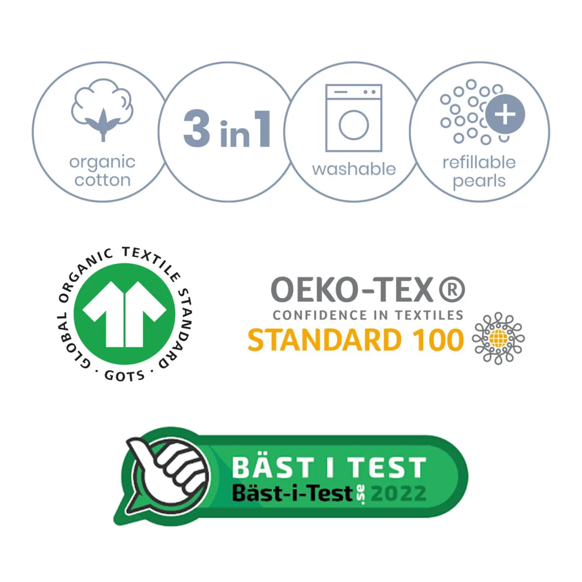 Doomoo Amme- & Graviditetspude Buddy Polka, Creme