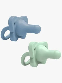 DrBrown Sutter & Suttesnore*Dr. Brown's All-Silicone Sut, 2-pak, Blå/Grøn Grøn/Blå