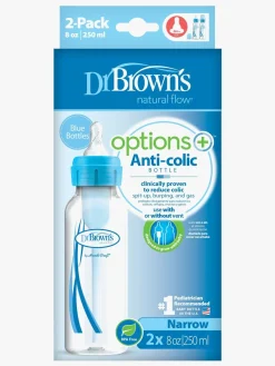 DrBrown Dr. Brown's Option+ Smal Hals Sutteflaske 250 ml 2-pak, Blå