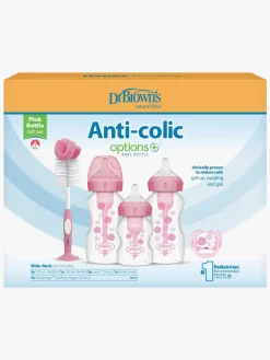 DrBrown Dåbsgaver>Dr. Brown's Wide Neck Options+ Gavesæt, Pink