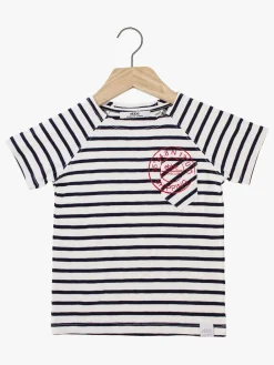 Børn Ebbe Vallmo T-Shirt, Offwhite/Dark Navy