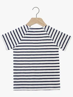 Børn Ebbe Vallmo T-Shirt, Offwhite/Dark Navy