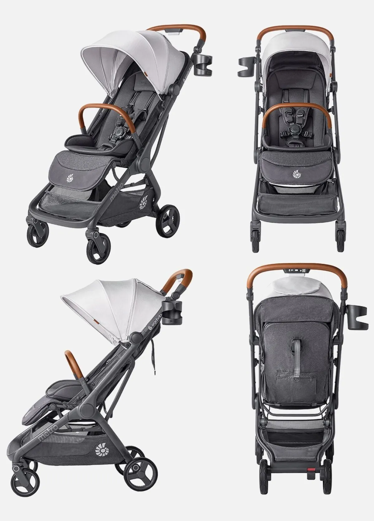 Ergobaby Rejseklapvogne*Metro 3 Deluxe Klapvogn, Pearl Grey Grå